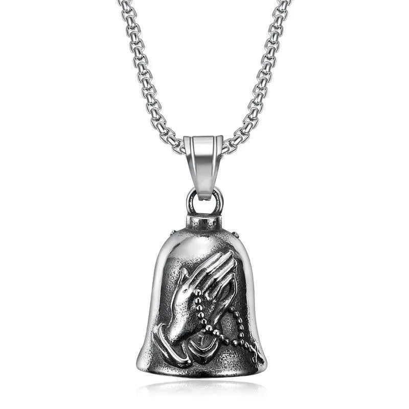 Prayer Bell Charm Pendant Necklace