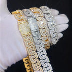 Iced Out Cuban Chain Necklace Stainless Steel 16MM