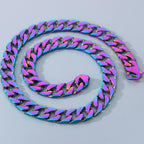 60CM 15MM Width Curb Cuban Link Chain Necklace for Man 316L Stainless Steel On Neck Chains Jewelry Men's Necklaces