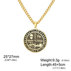 Memento Mori Stoic Medallion Pendant Necklace