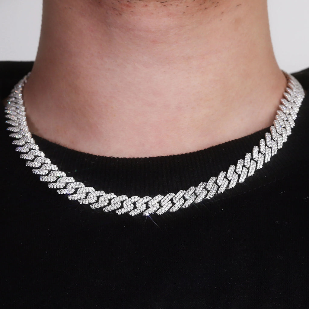 Moissanite Men Necklace Luxury Bling Pendant Perfect For Wedding Anniversary Birthday Gift