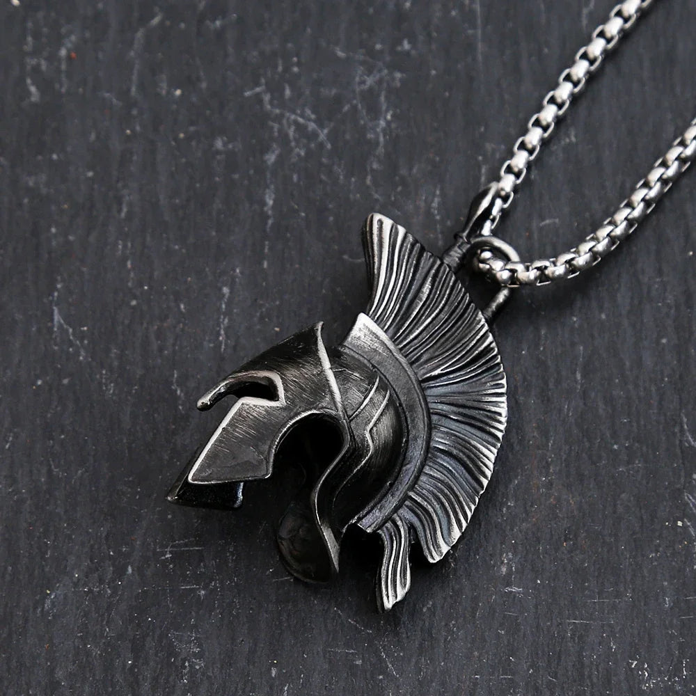 Spartan Warrior Stainless Steel Pendant Necklace