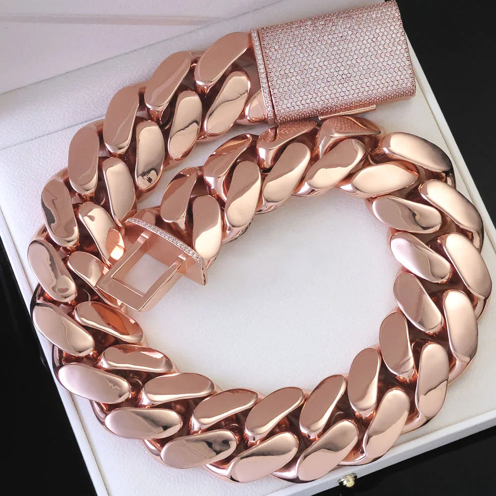 Rose Gold Cuban Chain Necklace 30/40MM Heavy