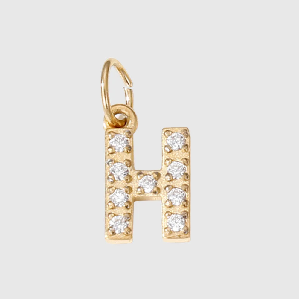 Letter Charm Pendant Necklace — Gold Iced