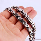 Custom Length 7"-40" 6/8/11mmm Choker Long Necklace Men Male Stainless Steel Flat Byzantine Box Chain Husband Boyfriend Gift