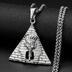 Egypt Pyramid Tutankhamun Pharaoh Pendant Necklace for Women Men Stainless Steel Gold Color Ancient Egyptian Amulet