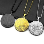 Seven Archangels Sigil Medal Angel Pendant Necklace for Women Men Stainless Steel Seal of Solomon Christian Amulet