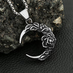 Moon Rose Pendant — Stainless Steel
