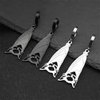 Gothic Silver Pendant Dark Style Owl Long Drop