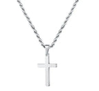 Cross Two-Tone Pendant Double Chain Necklace