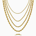 304 Stainless Steel Twist Rope Chain Necklace for Men Women PVD Silver Plated 2mm/2.5mm/3mm/4mm/5mm Width Accessories