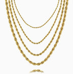 304 Stainless Steel Twist Rope Chain Necklace for Men Women PVD Silver Plated 2mm/2.5mm/3mm/4mm/5mm Width Accessories
