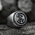 Hip Hop Trend Retro Simple Trend Punk Rock Viking Alloy Anchor Ring for Men Street Accessories