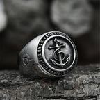 Hip Hop Trend Retro Simple Trend Punk Rock Viking Alloy Anchor Ring for Men Street Accessories