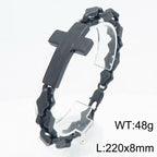 Vintage Cross Bracelet for Man 8MM Wide Waterproof Stainless Steel Chain Bracelets Gifts for Husband Boyfriend Pulsera