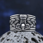 2024 New 316L Stainless Steel Vintage Viking Thor Ring With Skull For Man Trend Charm Party Jewelry Boyfriend&Teens Gift