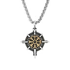 Viking Vegvisir Compass Pendant — Stainless