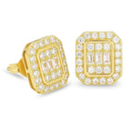 Iced Out Zircon Stud Earrings — Gold