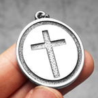 Virgin Mary Cross Pendant — Stainless Steel