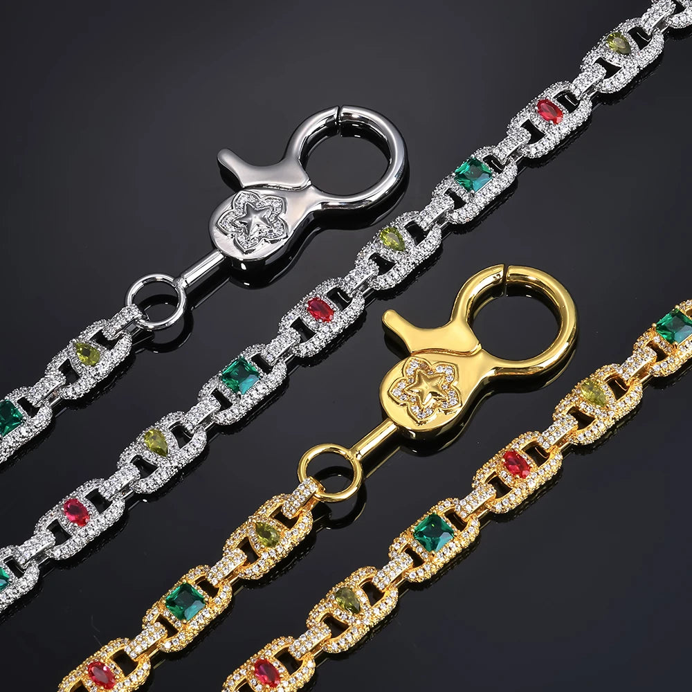 Iced Out Keychain Diamond Colored Zircon