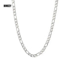 Men's Stainless Steel Link Figaro Chain Necklace for Women High Quality Waterproof Choker Silver Color Jewelry