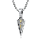 Men's Stainless Steel Ankh Cross Spearhead Pendant Necklaces Fashion Vintage Eye of Horus Necklace Punk Amulet Jewelry