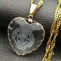 Saint Benedict Blue Heart Necklace — Stainless Steel