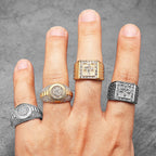 Cross Gemstone Ring — Stainless Steel
