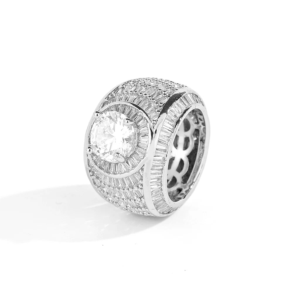 Iced Out CZ Surface Ring Stainless Steel