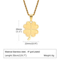 Four Leaf Clover Pendant Necklace — Stainless Steel