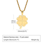 Four Leaf Clover Pendant Necklace — Stainless Steel
