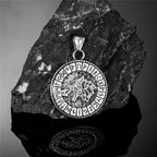 Viking Norse Mythology Odin Wolf Necklaces Men Gold Color Fenrir Rune Pendant Talisman Stainless Steel Male