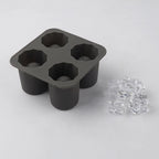 Silicone Ice Cube Mold Four Hole Press Ice Block Maker Creative Round Cup Shape Ice Molds for Whiskey Beer Bar Kitchen