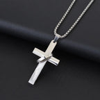 Fashion Men Necklace Unfading Not Allergic Stainless Steel Cross Collar 24 Inches Pendant Jewelry Hiphop Rock Casual