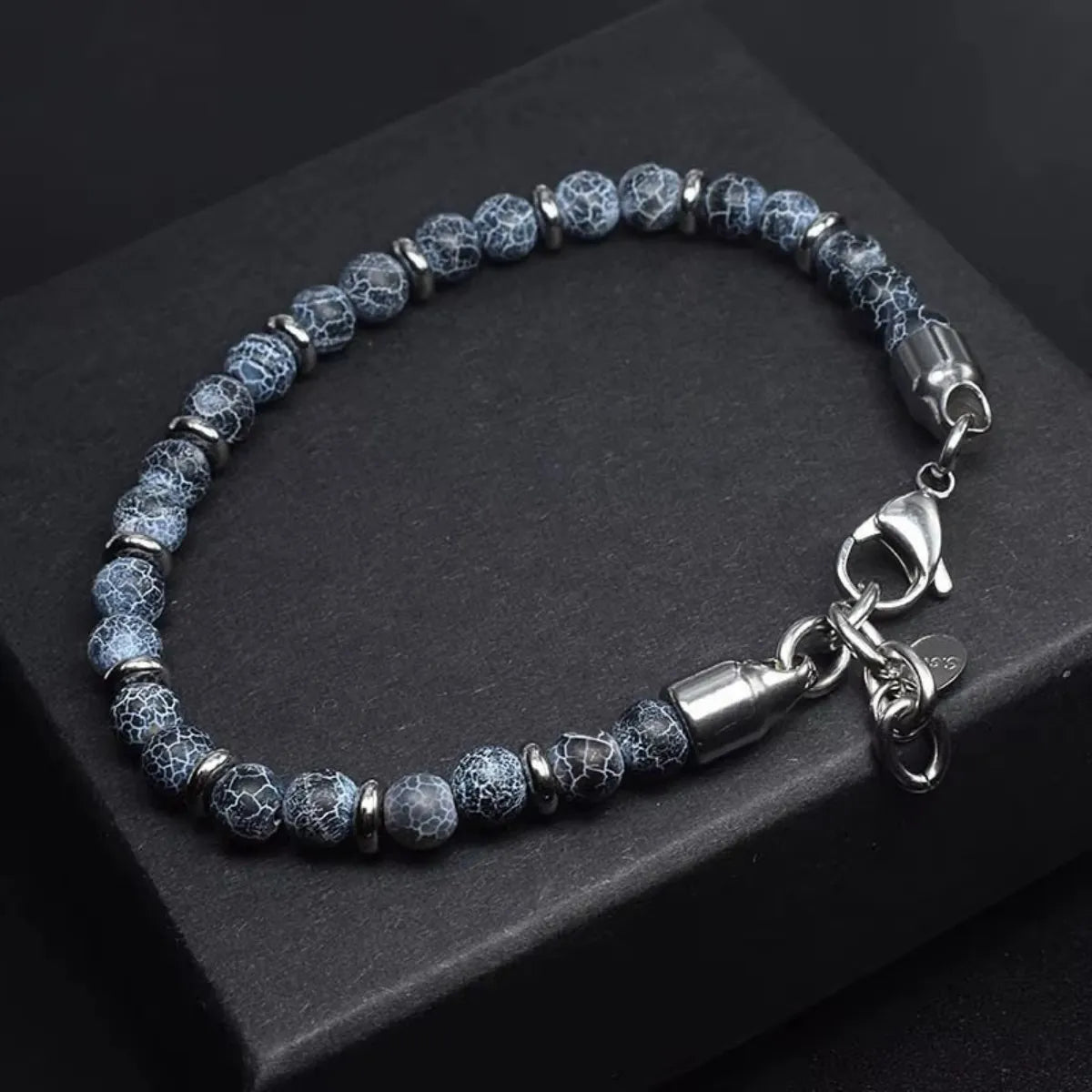 6mm Tiger Eye Beads Strand Bracelets Men Women Charm Stainless steel Chain Colorful Natural Stone Bracelet Male Jewelry