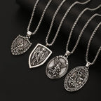 1PC Fadeless Stainless Steel Archangel Saint Michael Pendant Necklace for Men Christian Protection Amulet Necklace Man