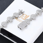 Iced Out Cuban Money Bag Bracelet Stainless Steel