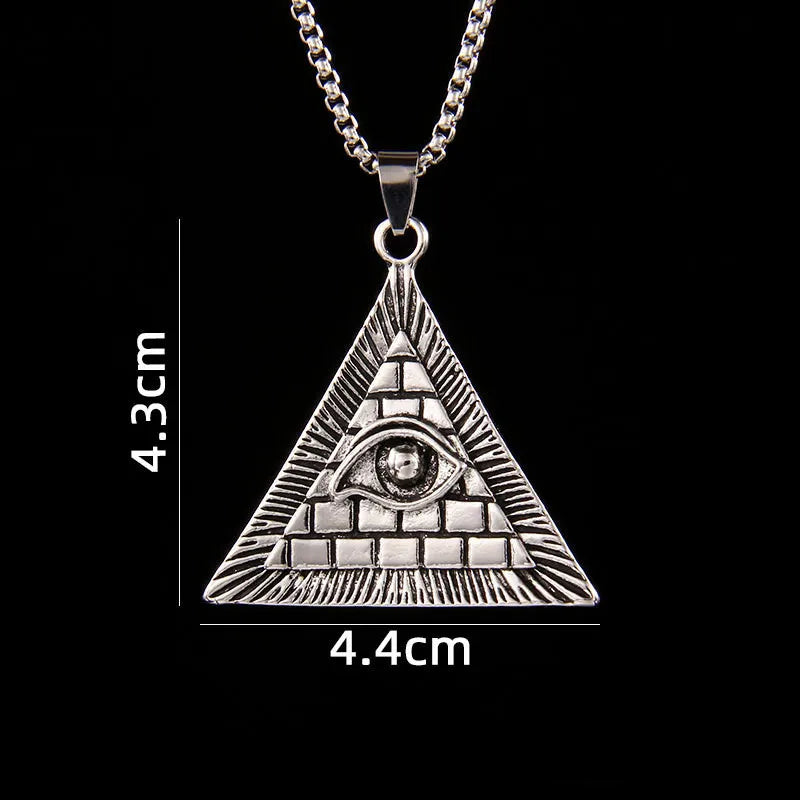 Pyramid Steel Pendant European American Versatile