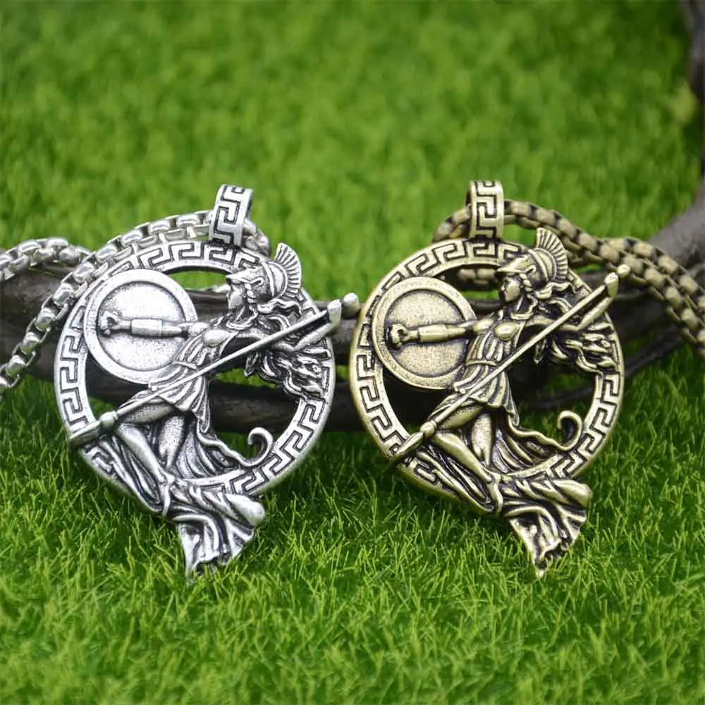 Nostalgia Greek Goddess Roman Mythology Warrior Goddess Minerva Athena Pendant Gothic Necklace For Women Jewelry
