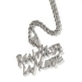 Signature Real Hasta La Muerte Pendant Necklace Two Row Letters Hip Hop Iced Out 5A CZ Capital Initial Anuel AA's