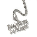 Signature Real Hasta La Muerte Pendant Necklace Two Row Letters Hip Hop Iced Out 5A CZ Capital Initial Anuel AA's