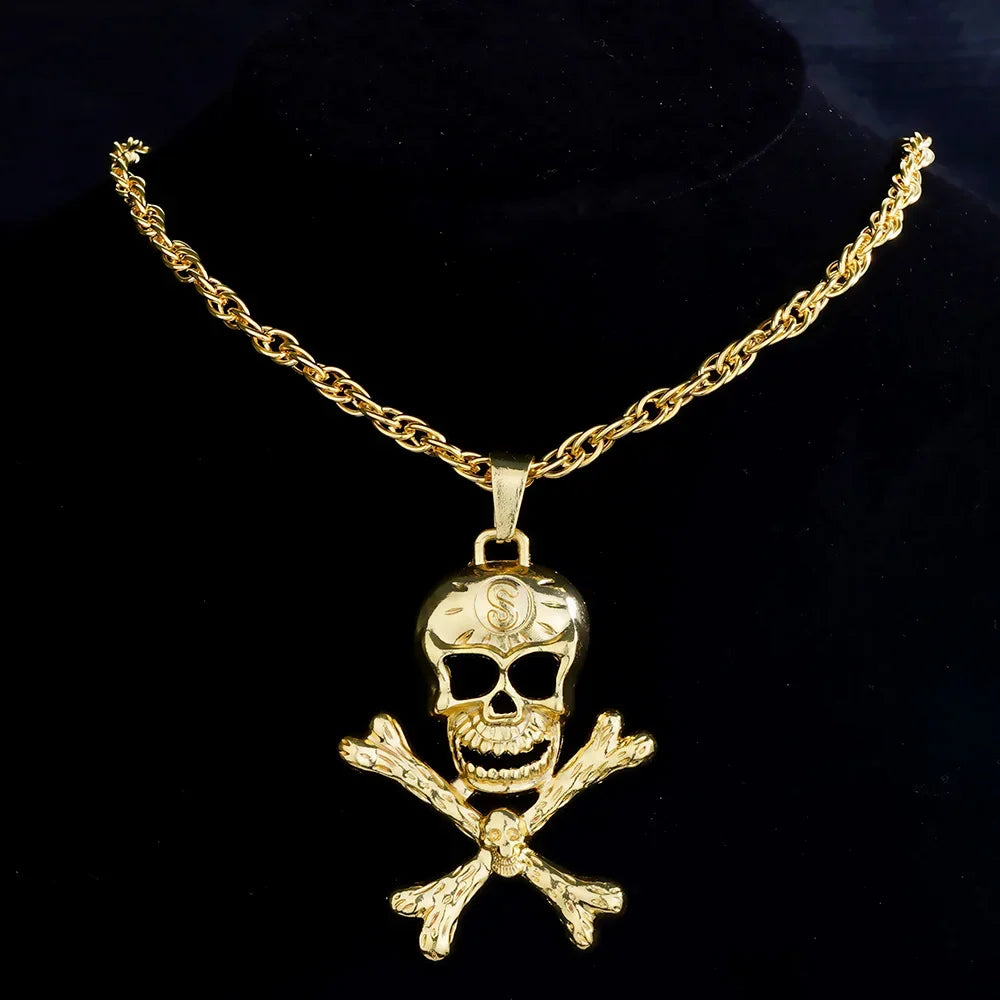 Fashion 18K Golden Plated Hip Hop Rock Necklace Stainless Steel US Dollar Money Sign Pendant Necklace Mens Women Jewellery Gift