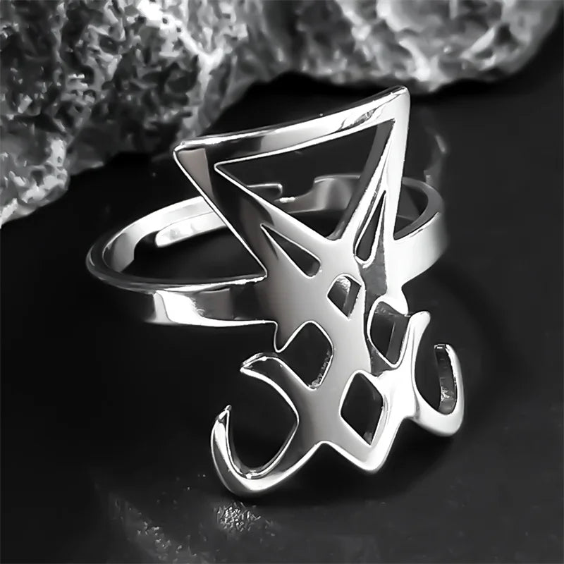 Gothic Sigil Ring — Stainless Steel Adjustable
