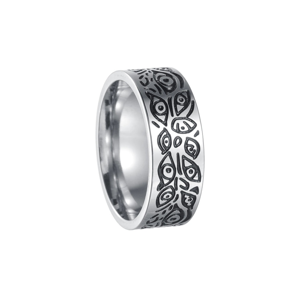 Viking Celtic Knot & Sea Wave Band Ring for Men — Stainless Steel