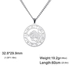 My Shape 12 Constellation Necklace Gothic Zodiac Pendant Chain Women Men Leo Aries Virgo Capricorn Birthday Jewelry Wholesale