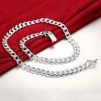 Heavy 10mm Chain Link Bracelet Necklace Set 24 Inch
