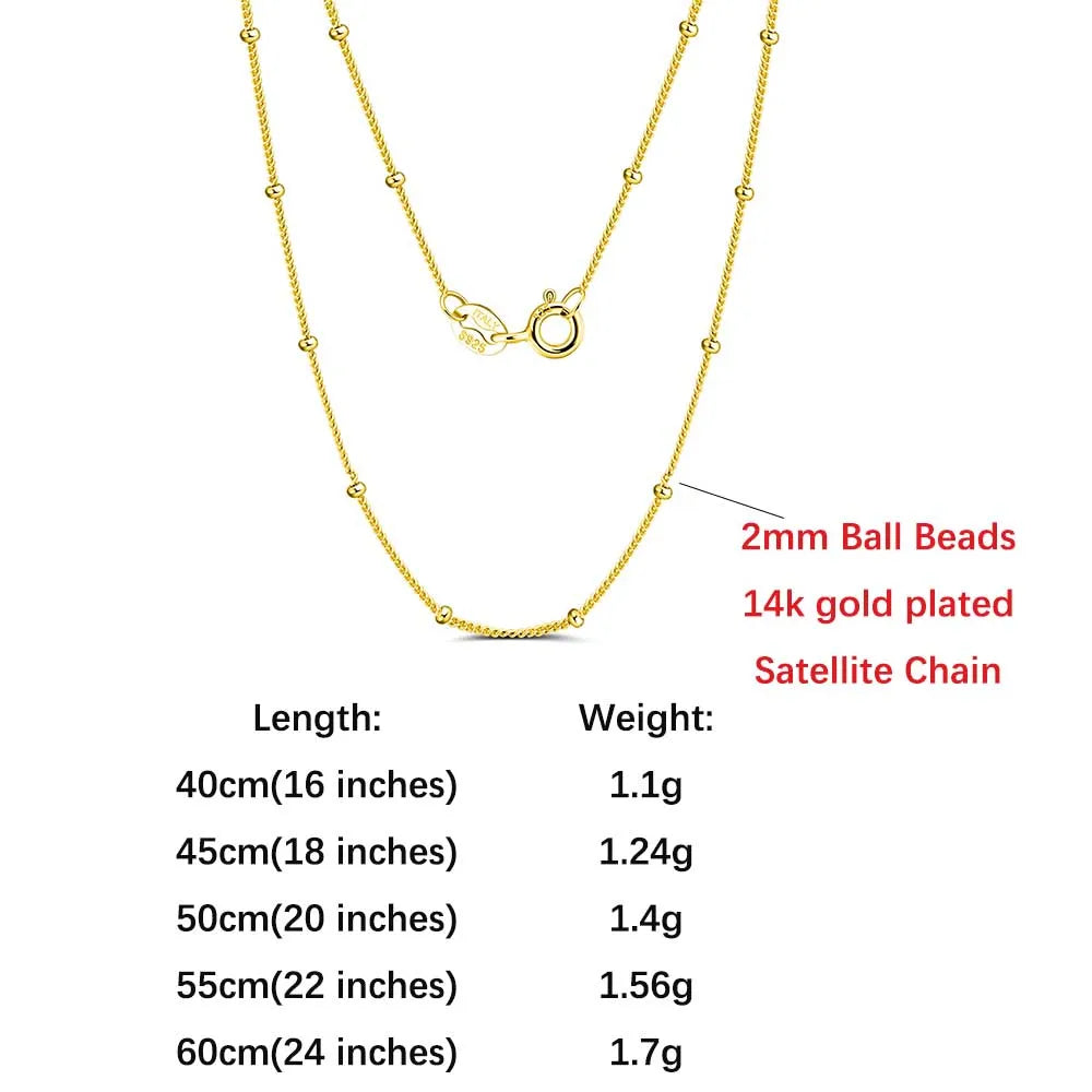 ORSA JEWELS Genuine 925 Sterling Silver Paperclip Chopin Rope Cuban Figaro Box Cable Chain Necklace Simple Basic Chain