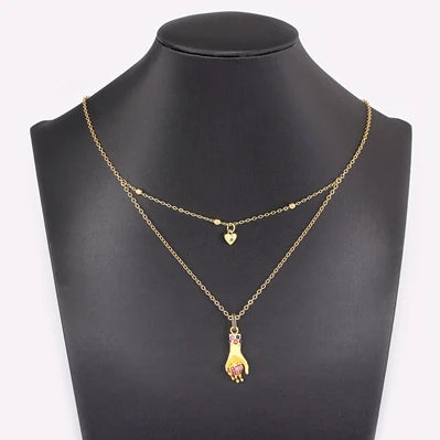 Nidin 8 Styles Double Layers Geometric Delicate Lightning Necklaces for Women Zircon Jewelry Charms Thunder Bolt Pendant Gifts