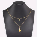 Nidin 8 Styles Double Layers Geometric Delicate Lightning Necklaces for Women Zircon Jewelry Charms Thunder Bolt Pendant Gifts