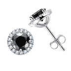 Iced Out Black Diamond Earrings — 925 Silver